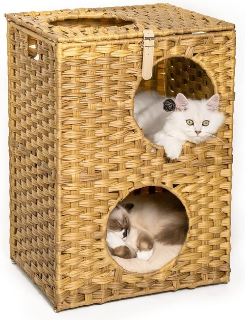 Woven Rattan Cat Basket